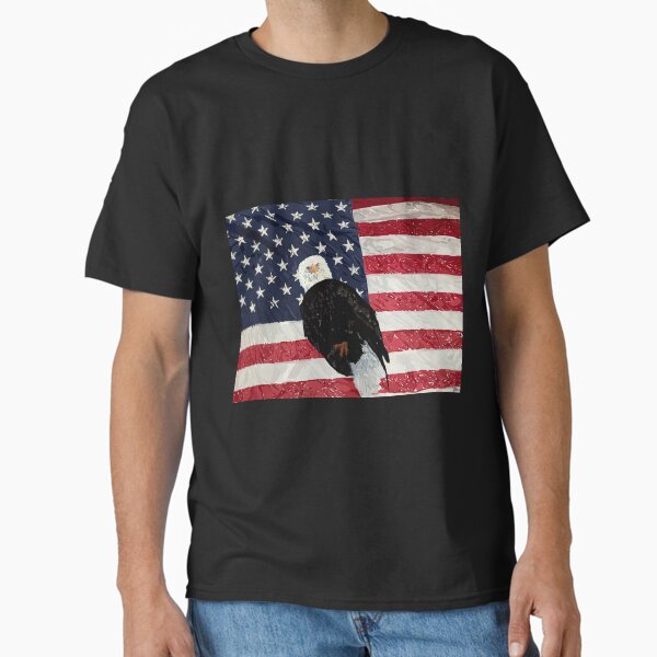 Patriotic Eagle and American Flag Classic T-Shirt