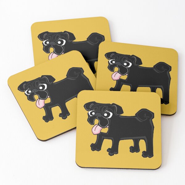 Item preview, Pug - Black (Full Body) YELLOW BG designed and sold by TheChicken.