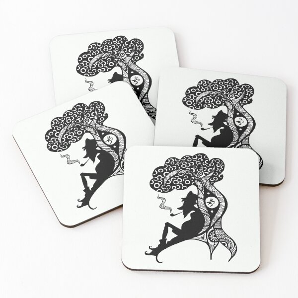 Item preview, Elf Under Tree | Illustration designed and sold by inkhivecreative.