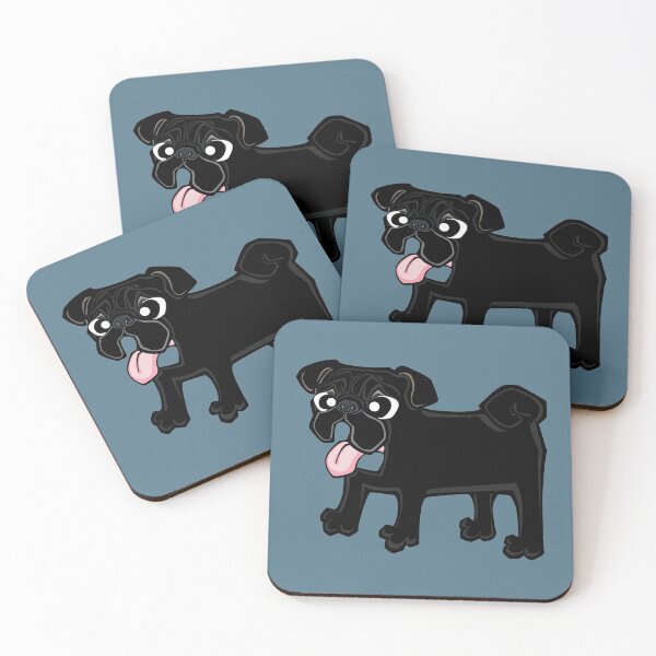 Item preview, Pug - Black (Full Body) BLUE BG designed and sold by TheChicken.