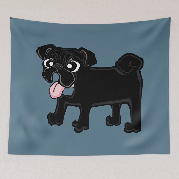 Item preview, Pug - Black (Full Body) BLUE BG designed and sold by TheChicken.