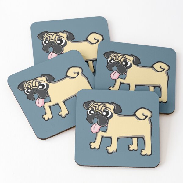 Item preview, Pug - Fawn (Full Body) BLUE BG designed and sold by TheChicken.
