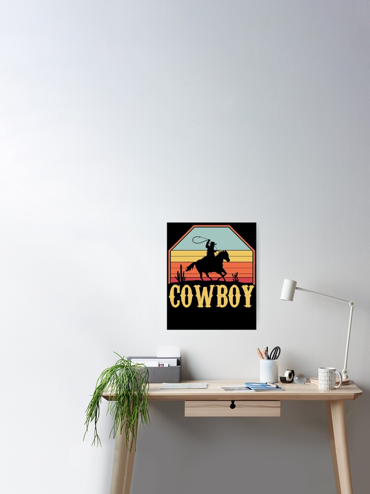 Rodeo Horse Cowboy Vintage Gift Poster for Sale by simplytldr