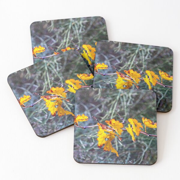 Item preview, Grapevine branch with autumn yellow leaves on a blurry background close up designed and sold by EG Creativity Art.