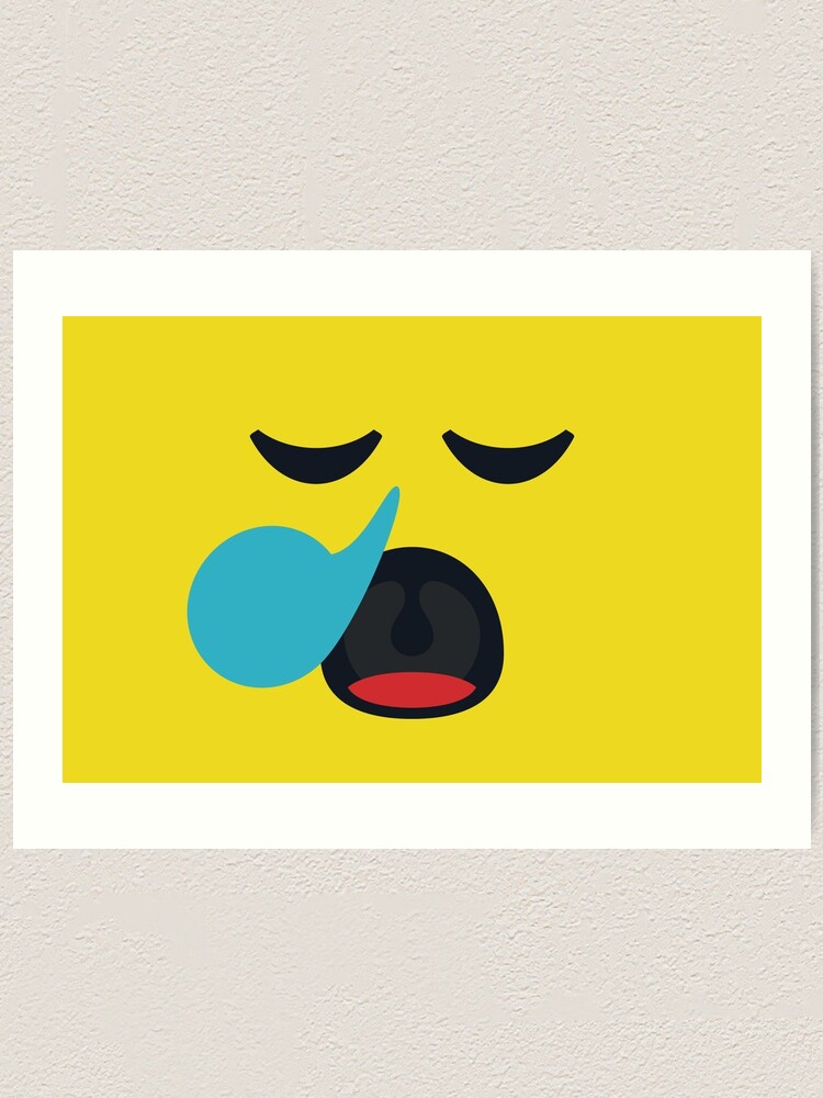 Lámina artística «Sleepy Face Smiley, Cansado, Snot Bubble, Emoticon
