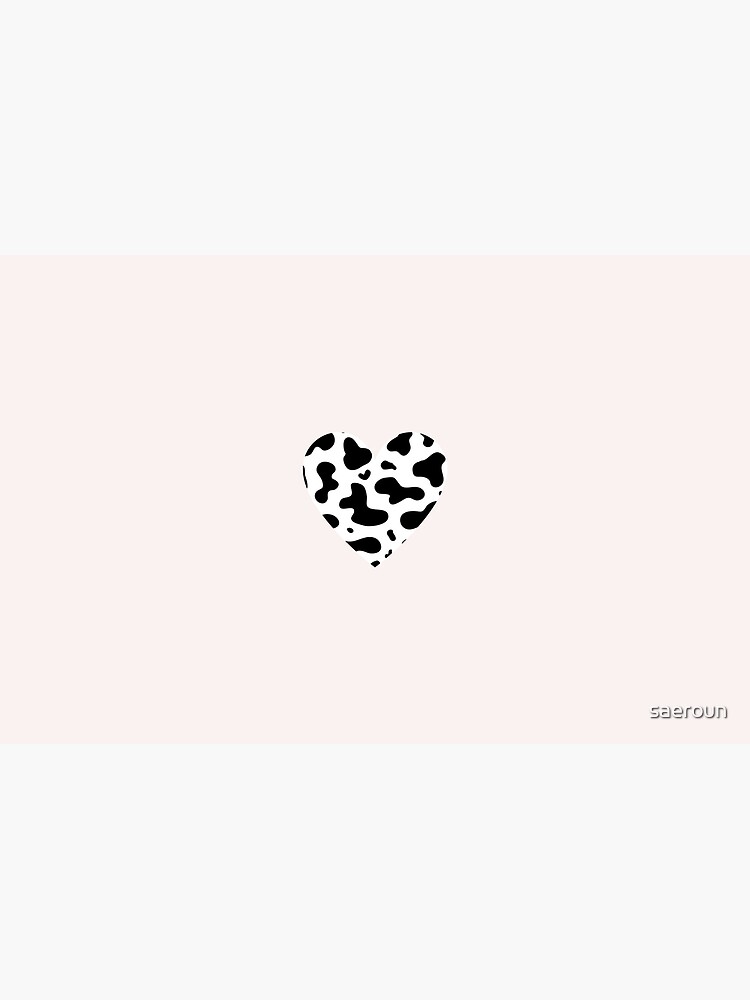 Super Cute Heart Cow Print Sticker for Sale by saeroun