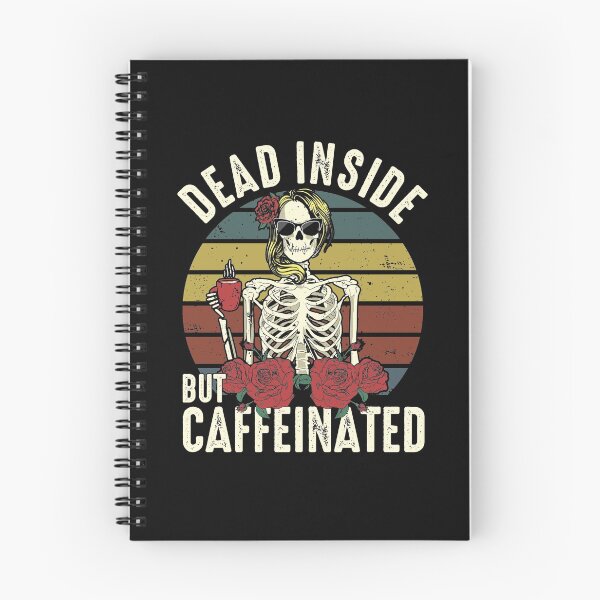 Item preview, Dead Inside But Caffeinated Female Skeleton Drinking Coffee Vintage Style  designed and sold by alenaz.