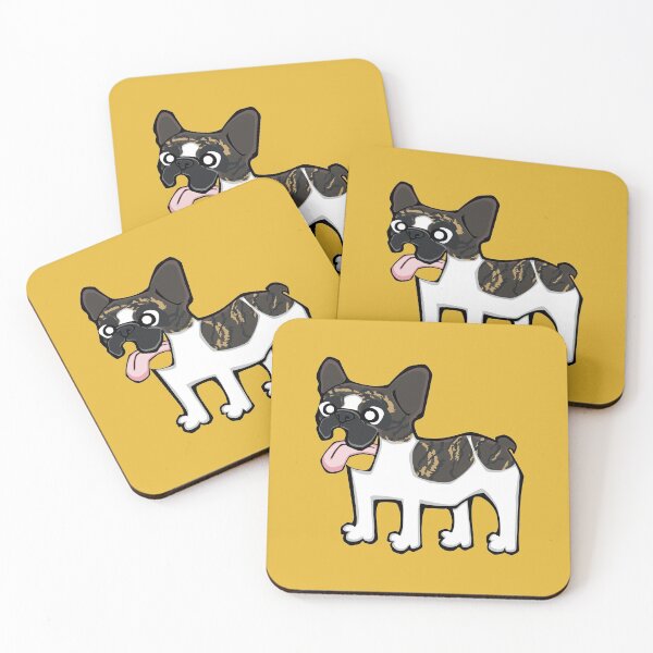 Item preview, French Bulldog - Brindle Pied (Full Body) YELLOW BG designed and sold by TheChicken.
