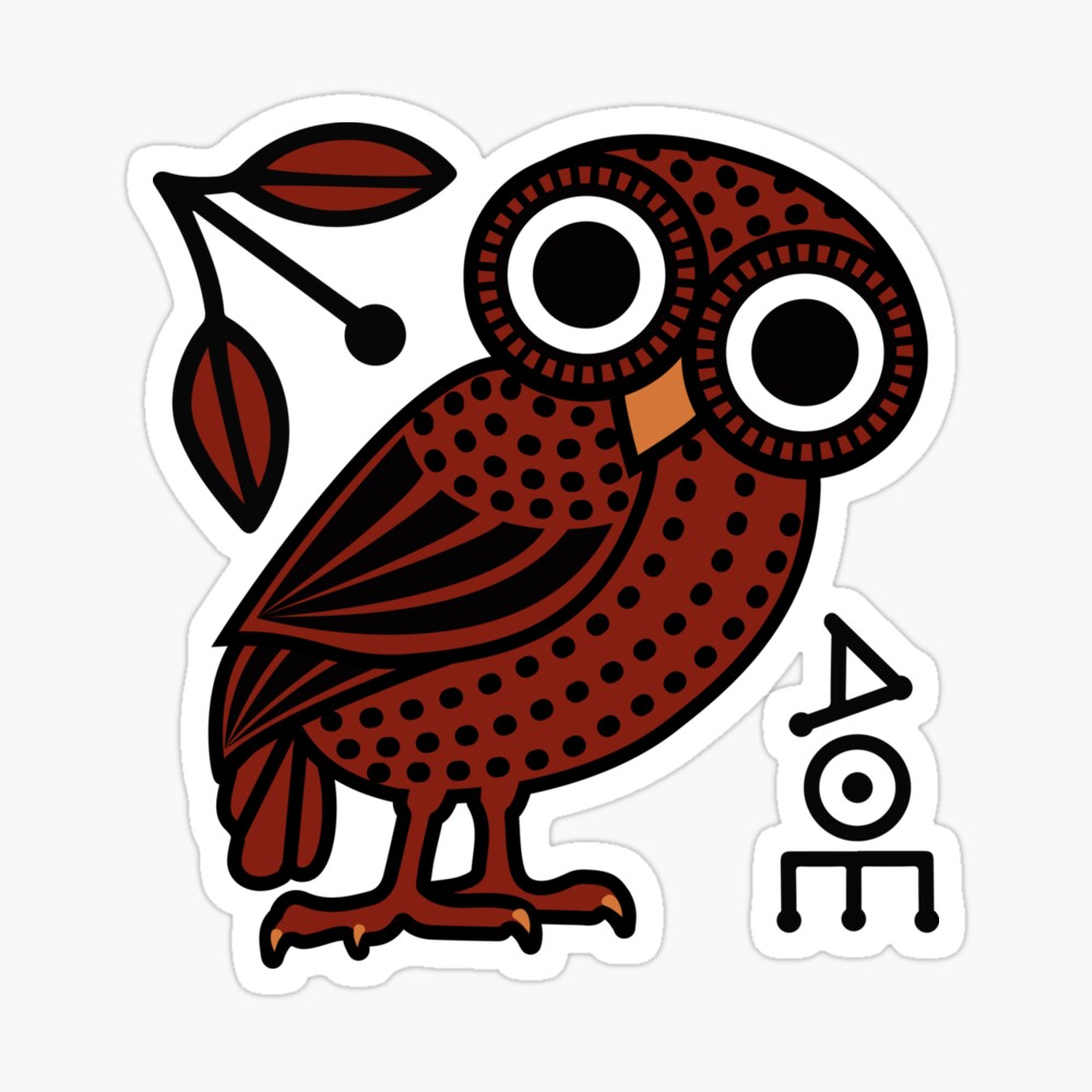 Cute Athenian Owl Inspired By The Ancient Greek Art On The Tetradrachm Coin Poster By Panostsalig Redbubble