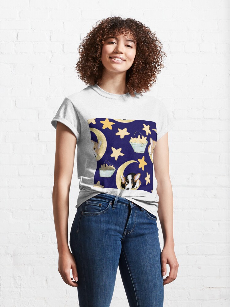 Alternate view of My Corgi World - Majesty Pembroke - Cute welsh cardigan corgis on the moon Classic T-Shirt