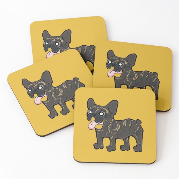 Item preview, French Bulldog - Dark Brindle (Full Body) YELLOW BG designed and sold by TheChicken.