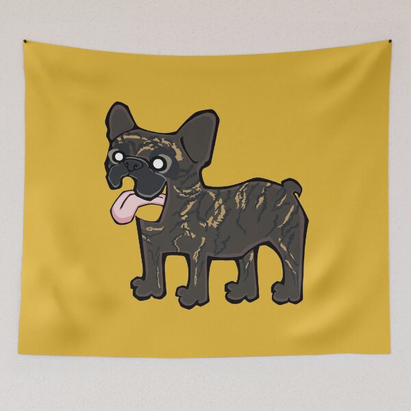 Item preview, French Bulldog - Dark Brindle (Full Body) YELLOW BG designed and sold by TheChicken.