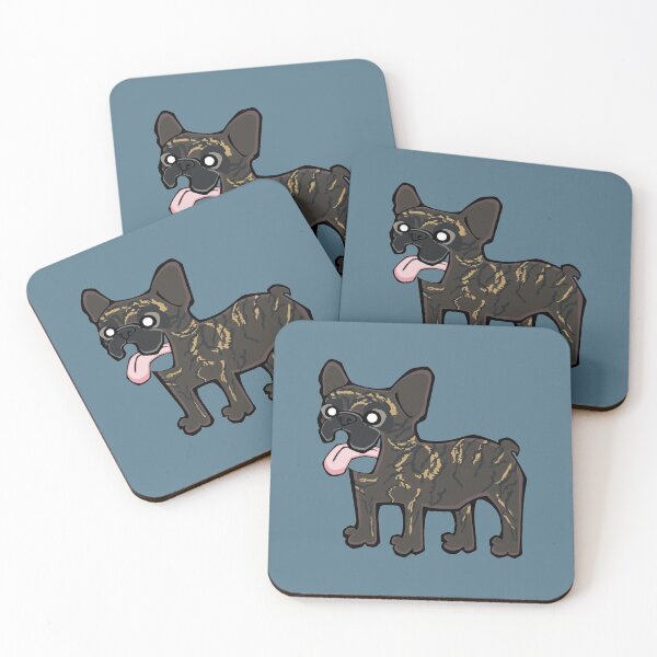 Item preview, French Bulldog - Dark Brindle (Full Body) BLUE BG designed and sold by TheChicken.