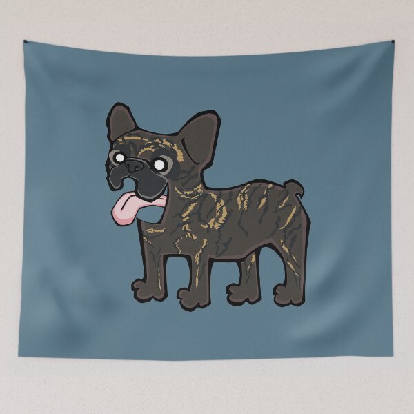 Item preview, French Bulldog - Dark Brindle (Full Body) BLUE BG designed and sold by TheChicken.