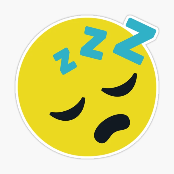 Sleeping Smiley, Sleep Face, Snoring, Zzz, Emoticon, Cute and Funny Emoji  Sticker for Sale by Torch