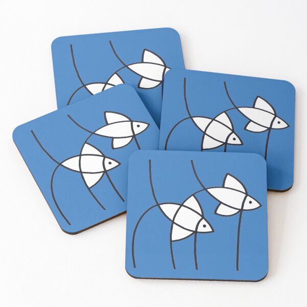 Item preview, Two Swimming Fish on Blue Board designed and sold by Istvan Ocztos.