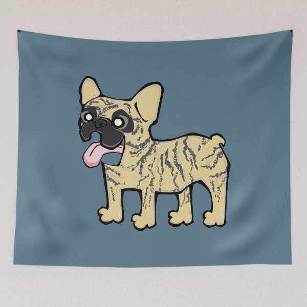 Item preview, French Bulldog - Light Brindle (Full Body) BLUE BG designed and sold by TheChicken.