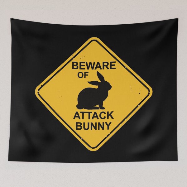 Item preview, Beware of Attack Bunny designed and sold by IncognitoMode.