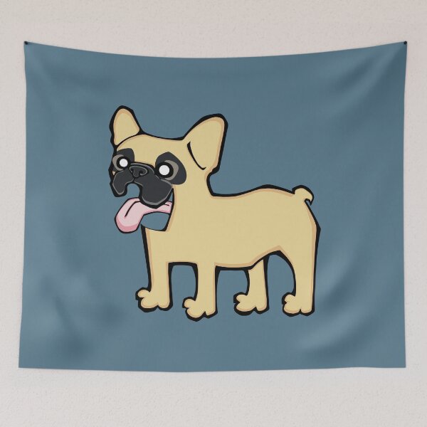 Item preview, French Bulldog - Fawn (Full Body) BLUE BG designed and sold by TheChicken.