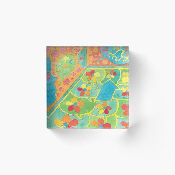 Flowers and Balloons Acrylic Block