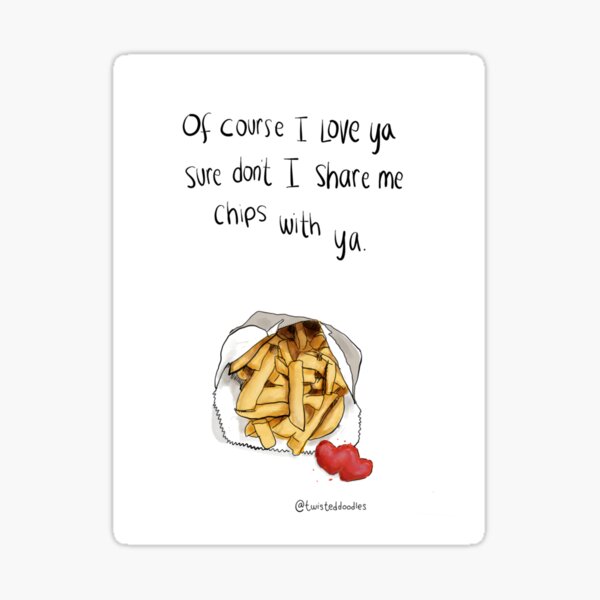 Sharing chips for love Sticker