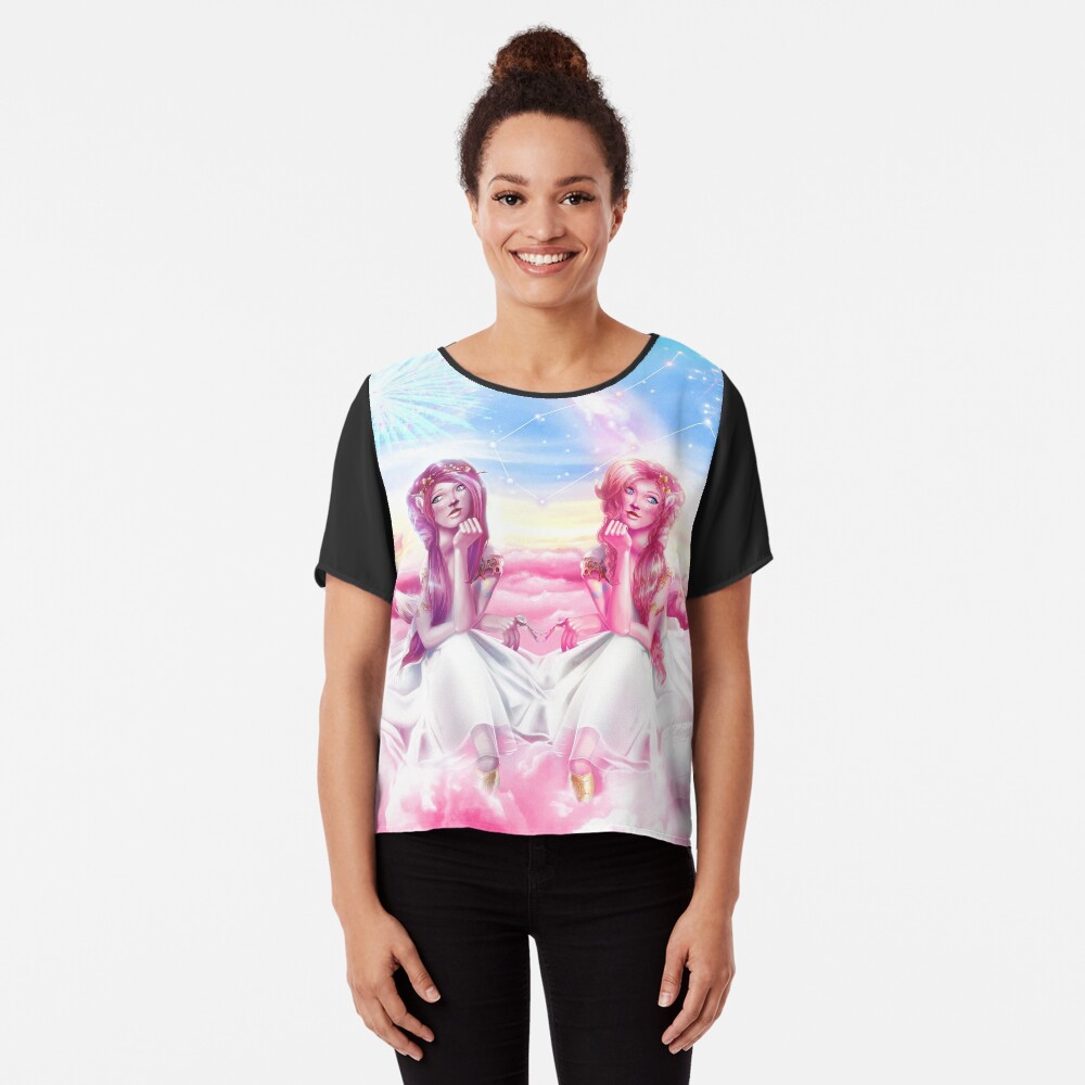 Pinkie Twins of Gemini - 12 Zodiac Ladies Chiffon Top