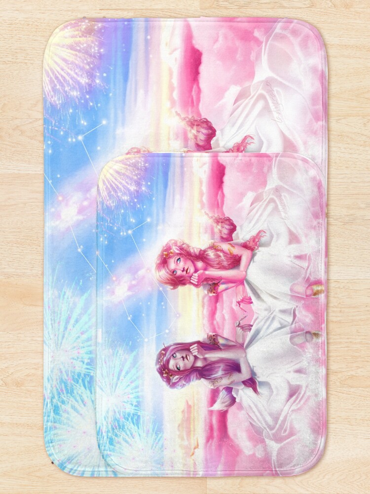 Alternate view of Pinkie Twins of Gemini - 12 Zodiac Ladies Bath Mat