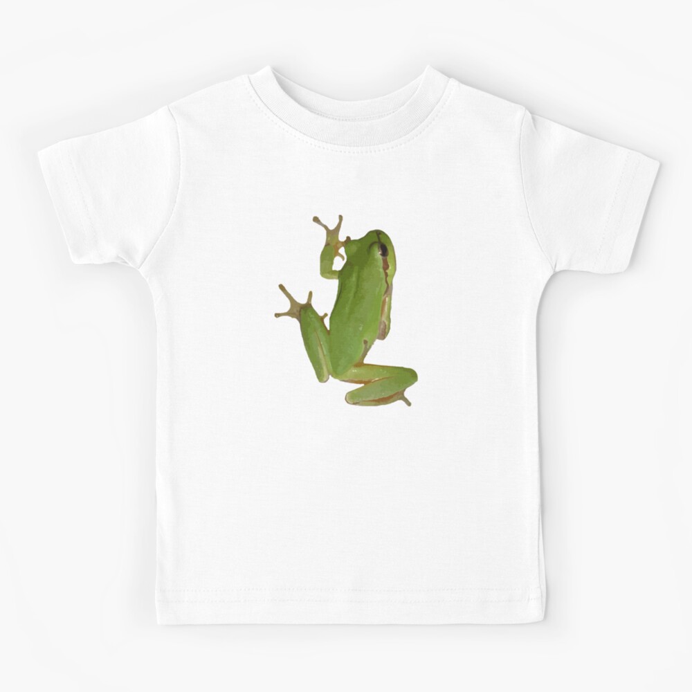 Cute Climbing Green Tree Frog Vector Art Kids T-Shirt for Sale by taiche