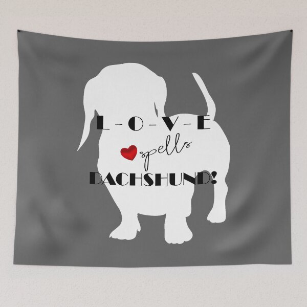 Item preview, LOVE spells Dachshund designed and sold by StubbornWiener.
