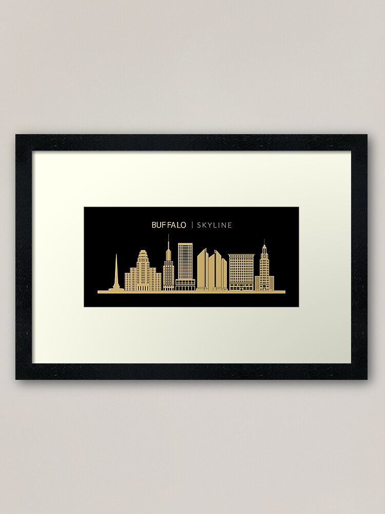 Buffalo City Skyline Travel Framed Art Print By Duxdesign Redbubble