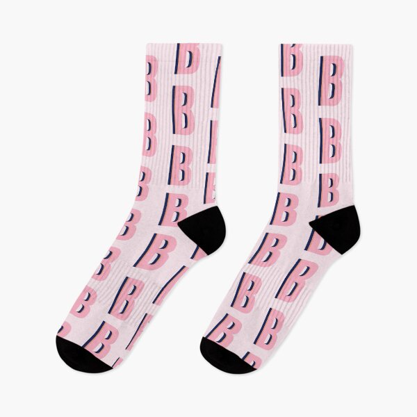 Item preview, Letter B Initial Monogram Pattern in Pink, Orange, and Blue designed and sold by JuneJournal.