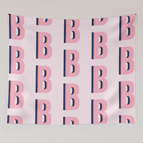 Artikelvorschau, Anfangsmonogramm-Muster des Buchstabe-B im Rosa, in der Orange und im Blau entworfen und verkauft von JuneJournal.