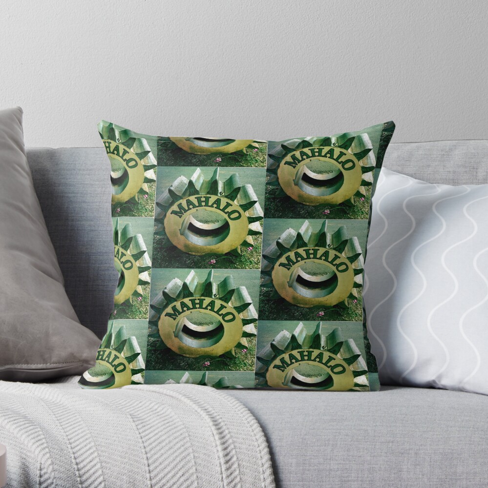 Mahalo Hawaiian Tire Throw Pillow