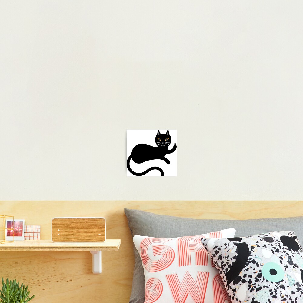 Impression photo « Chat doigt d honneur humour », par Catcrea Redbubble