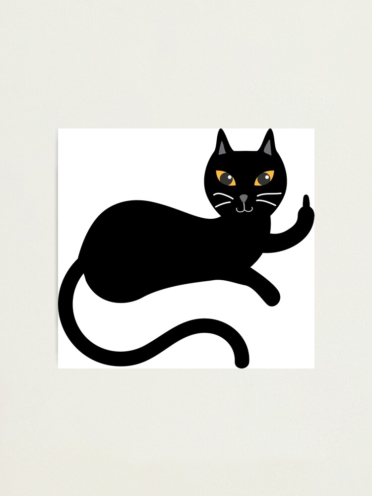 Impression photo « Chat doigt d honneur humour », par Catcrea Redbubble