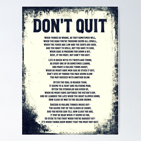 Item preview, Don't Quit Poem Powerful Motivational  designed and sold by knightsydesign.