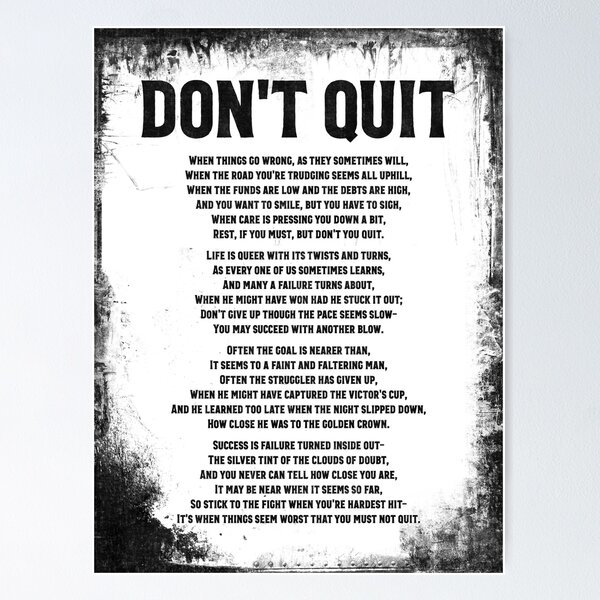 Item preview, Don't Quit Poem Powerful Motivational  designed and sold by knightsydesign.