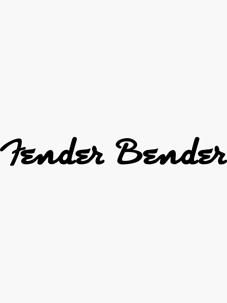 "Fender Bender" Sticker by BootlegTees Redbubble