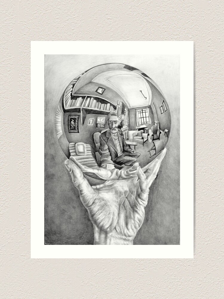 "MC Escher Hand mit reflektierender Kugel I 1935 Grafik