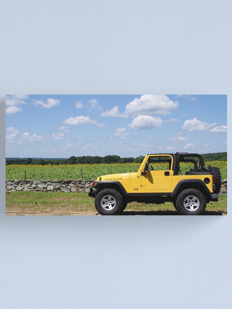 Yellow Jeep against Yellow Sunflowers