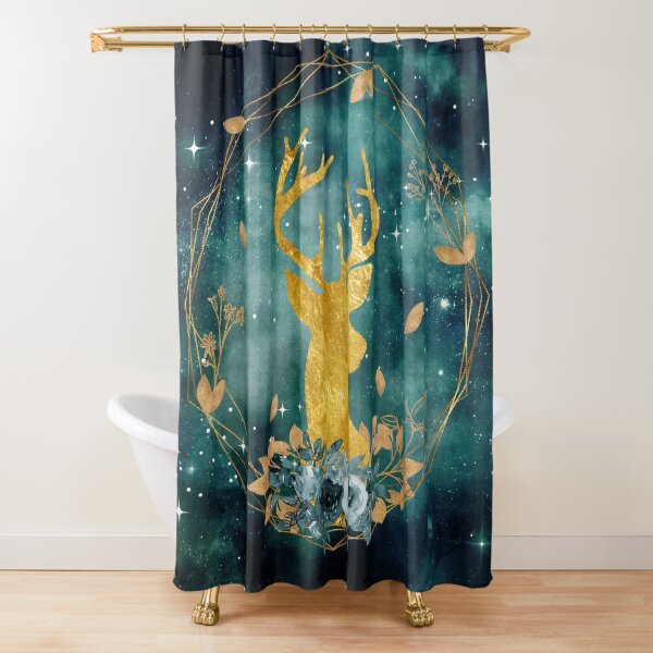 Galaxy Deer Shower Curtain