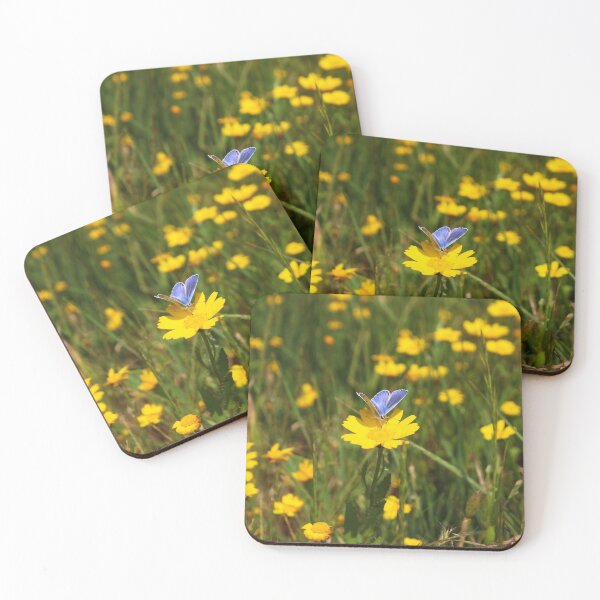 Item preview, Blue butterfly on a yellow flower designed and sold by Matan Hirsch.
