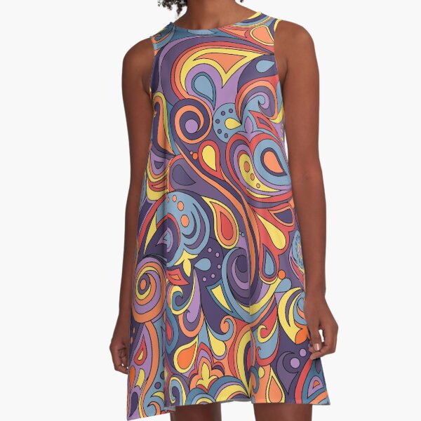 Item preview, Colorful Retro Doodle Abstract Pattern designed and sold by ArtformDesigns.