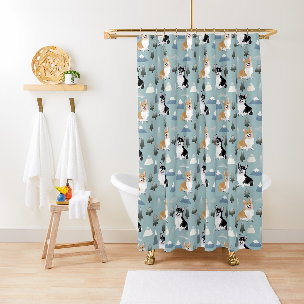 My Corgi World - Majesty Pembroke - Cute welsh cardigan big adventure Shower Curtain