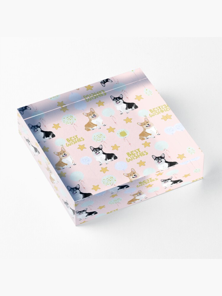 Alternate view of My Corgi World - Majesty Pembroke - Cute welsh cardigan Best Wishes Acrylic Block
