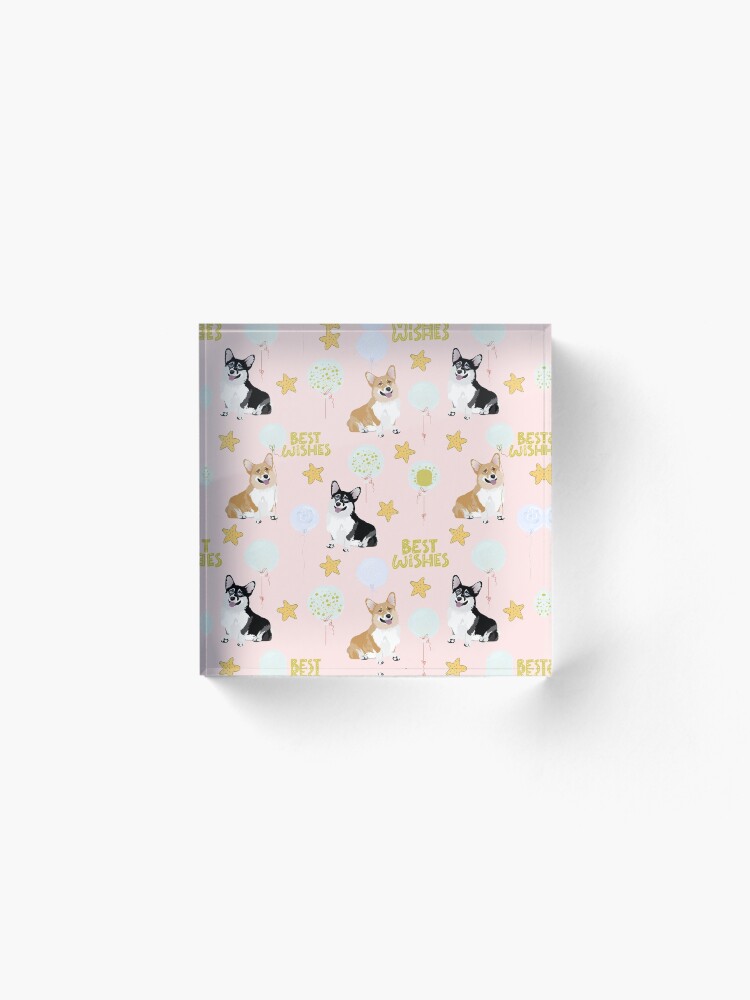 Alternate view of My Corgi World - Majesty Pembroke - Cute welsh cardigan Best Wishes Acrylic Block