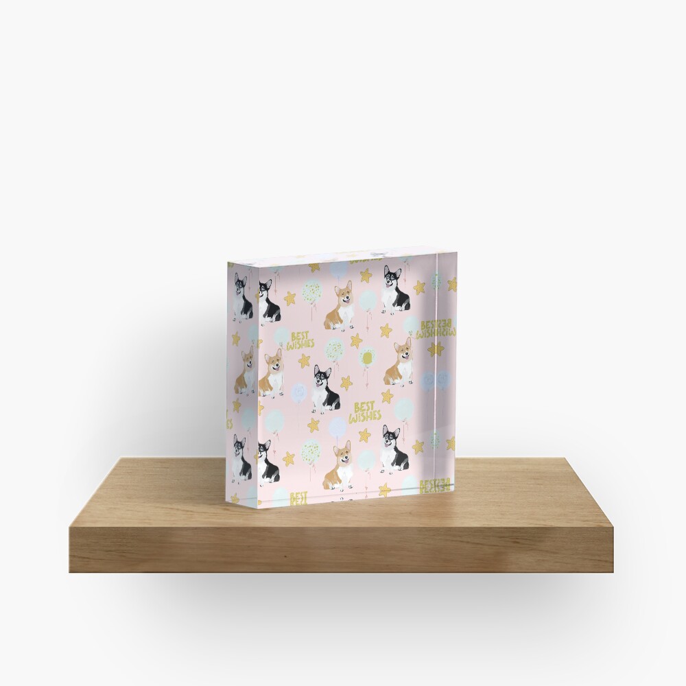 My Corgi World - Majesty Pembroke - Cute welsh cardigan Best Wishes Acrylic Block