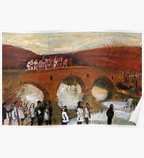 Jump - in the icy river for the cross figurative painting Poster