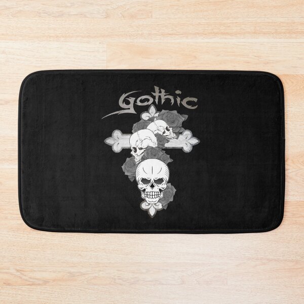 Item preview, Gothic cross with skulls and flowers designed and sold by Tokxin.