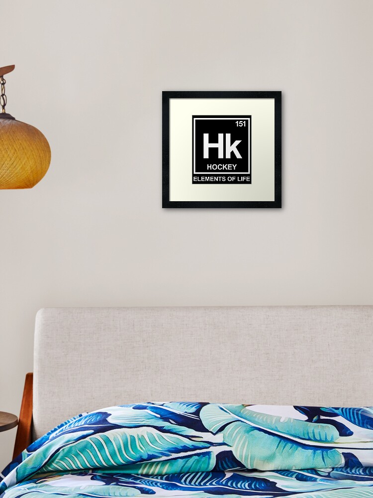 Elements of life: 151 hockey periodic table Framed Art Print by  PhrasesTheThird